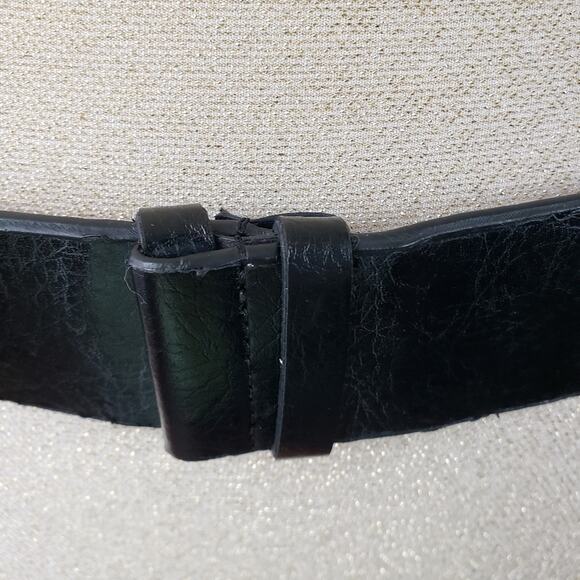 Chico's clear crystal rhinestone oval buckle black belt, S/M, GUC - Picture 6 of 8